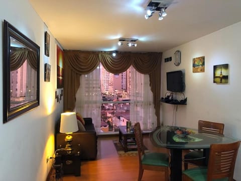 Living room, Dining area, City view, Street view