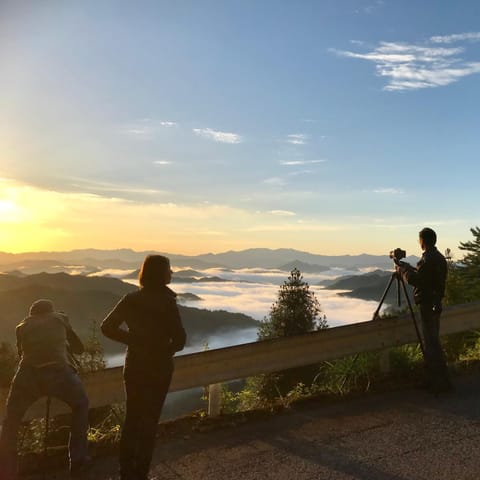 Nearby landmark, Natural landscape, Mountain view, Sunrise