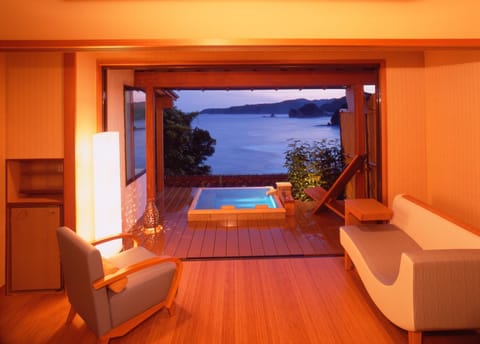 Hot Spring Bath, View (from property/room), Seating area, Open Air Bath