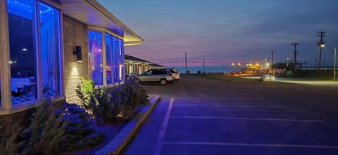 Property building, Night, Parking