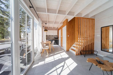 View (from property/room), Balcony/Terrace, Kitchen or kitchenette, Living room, Seating area, Dining area