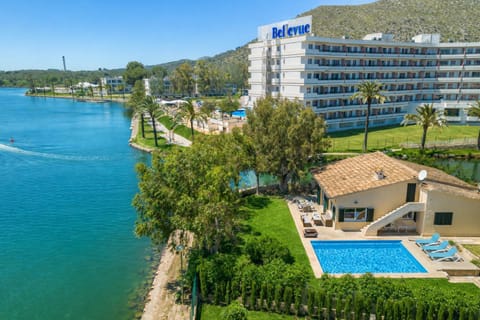 Property building, Nearby landmark, Spring, Day, Natural landscape, Bird's eye view, Lake view, Mountain view, Pool view, River view, Sea view, Swimming pool, sunbed