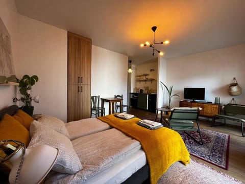 Bed, TV and multimedia, Living room, Photo of the whole room, Seating area