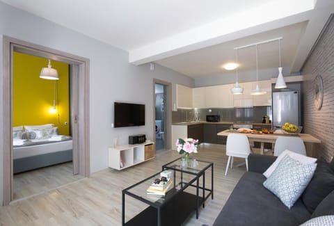 Kitchen or kitchenette, Living room, Dining area