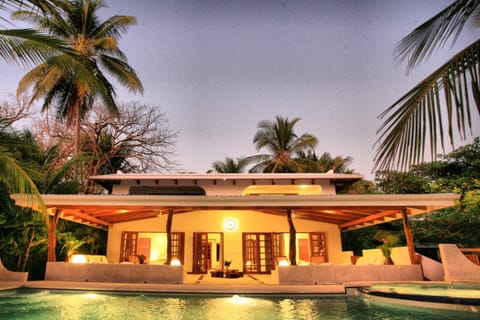 Property building, Swimming pool, Sunset