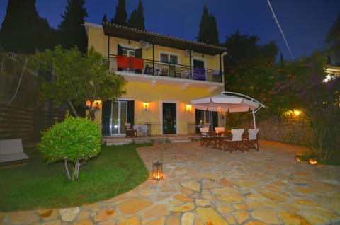 Property building, Patio, Night, Garden, Garden view