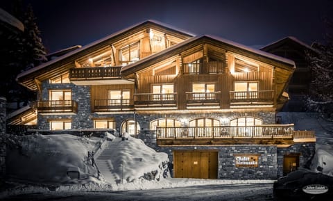Property building, Night, Winter