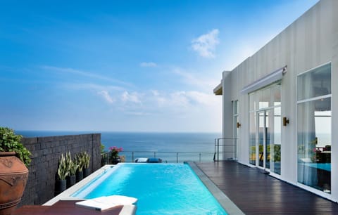 Bed, View (from property/room), Sea view, Sea view, Swimming pool
