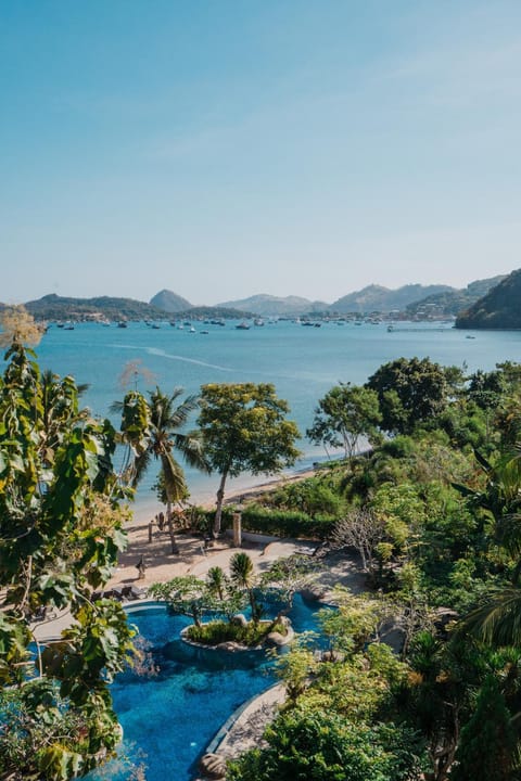 Natural landscape, Beach, Mountain view