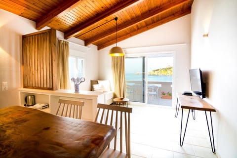 Coffee/tea facilities, Balcony/Terrace, Kitchen or kitchenette, Living room, Sea view