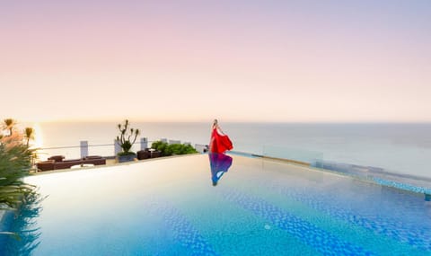 People, Swimming pool, Sunrise