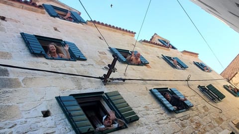 Property building, group of guests