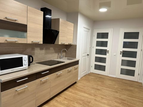 Kitchen or kitchenette, minibar, stove