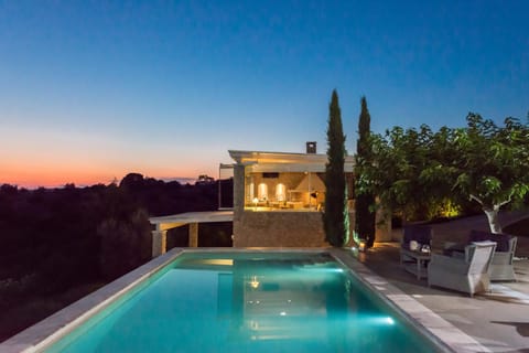 Patio, Night, Natural landscape, Pool view, Swimming pool, Swimming pool, Sunset