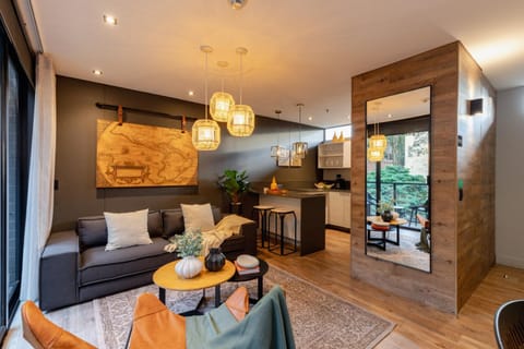 Living room, kitchen