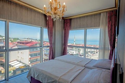 Bed, Bedroom, Sea view