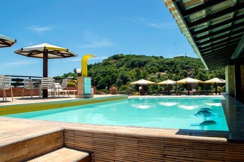 Lounge or bar, Mountain view, Pool view, Sea view, Swimming pool