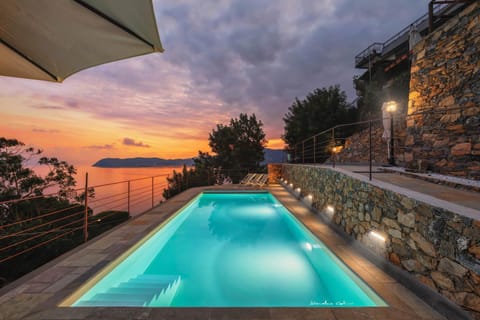 Solarium, Pool view, Sea view, Swimming pool, Sunset