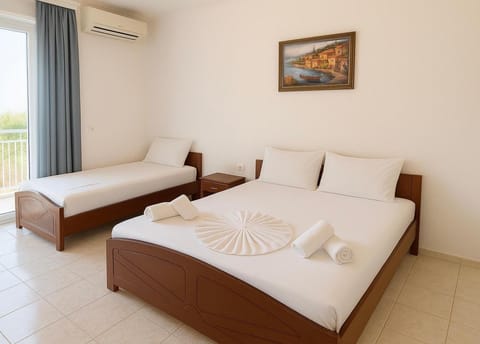 Bed, air conditioner