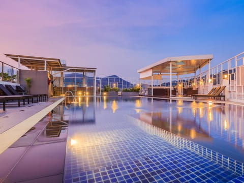 Swimming pool, Sunset