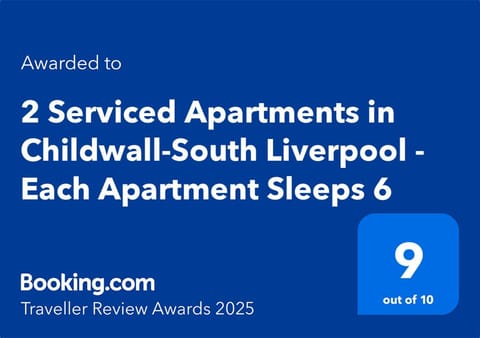 2 Serviced Apartments in Childwall-South Liverpool - Each Apartment Sleeps 6 Apartment in Liverpool