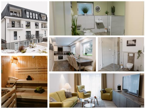 Kitchen or kitchenette, Living room, Seating area