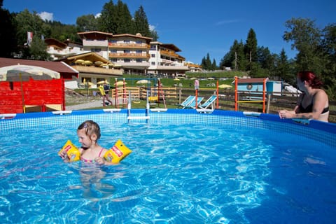 Swimming pool, children, sunbed
