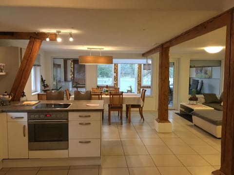 Kitchen or kitchenette, Living room, Dining area
