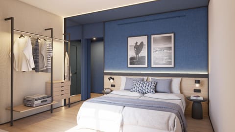 Bed, Photo of the whole room, Bedroom, towels, wardrobe