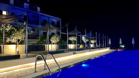 Night, Pool view, Swimming pool