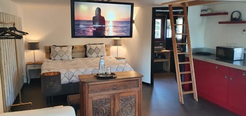 Bed, Bathroom, Kitchen or kitchenette, Photo of the whole room