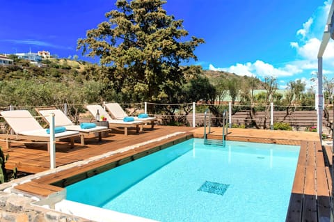 Patio, Day, Natural landscape, Pool view, Swimming pool, sunbed