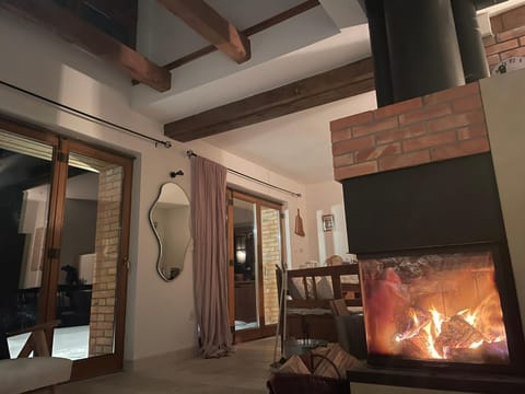 Living room, fireplace