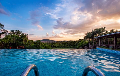 Natural landscape, Mountain view, Pool view, Swimming pool, Sunset