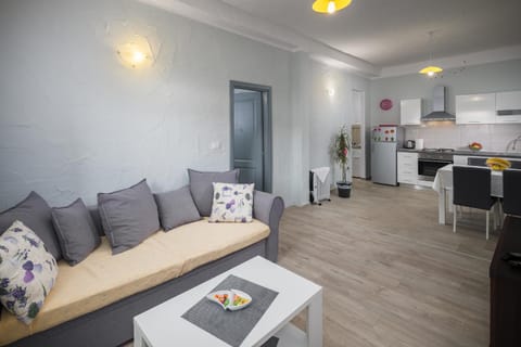 Kitchen or kitchenette, Living room, Seating area, Dining area, minibar, pet friendly