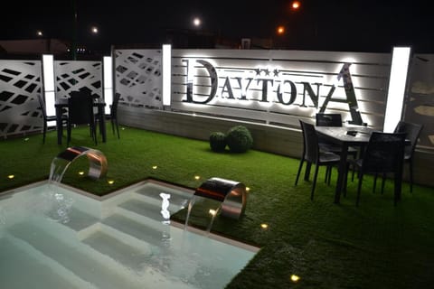 Patio, Night, Natural landscape, Garden, Balcony/Terrace, Evening entertainment, Pool view, Swimming pool