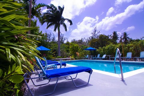 Swimming pool, sunbed