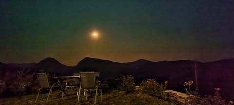 Night, Natural landscape, Mountain view