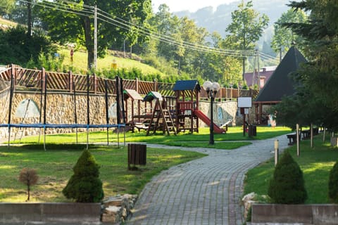 Spring, Day, Natural landscape, Children play ground, Children play ground, Garden, Garden, Garden view, Mountain view