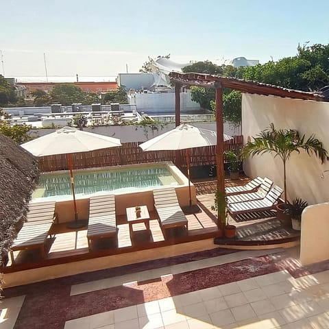Balcony/Terrace, Seating area, Swimming pool, sunbed