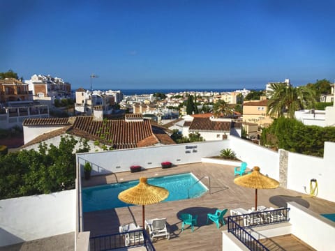 Property building, Patio, Property logo or sign, Balcony/Terrace, Lobby or reception, Beach, City view, Pool view, Sea view, Swimming pool