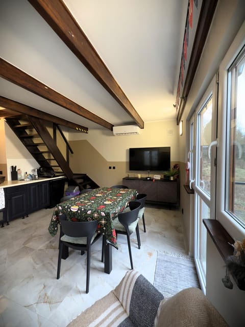 Communal lounge/ TV room, TV and multimedia, Kitchen or kitchenette, Living room, Seating area, Dining area, Evening entertainment, air conditioner