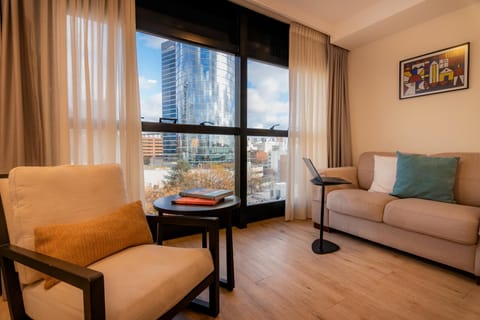 Seating area, City view
