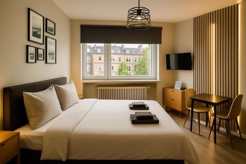 Bed, TV and multimedia, Bedroom