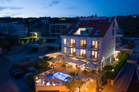 Property building, Night, Bird's eye view, Pool view