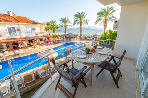 Property building, Patio, Balcony/Terrace, Pool view, Swimming pool
