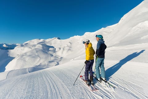 People, Natural landscape, Winter, Skiing