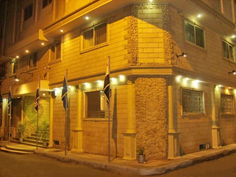 Property building, Facade/entrance, Spring, Night, On site
