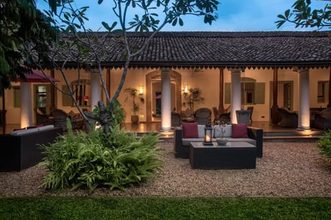 Property building, Night, Garden, Seating area