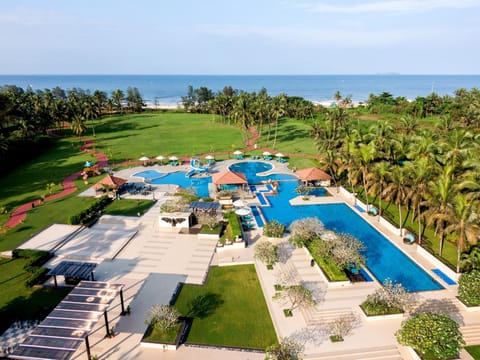 Natural landscape, Bird's eye view, Beach, Swimming pool